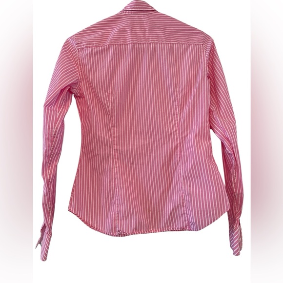 2/$15 3/$20🌹 LILLY PULITZER Button Down Shirt Long Sleeve Stripe Pink-White Sz 2 - Picture 2 of 7